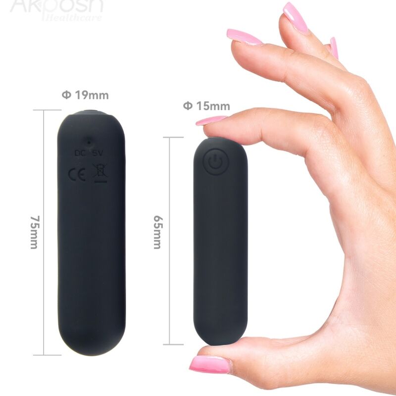 ARMONY -SPLASH HEHE VIBRATEUR BULLET SILICONE 10 VIBRATIONS 65 X 15 CM NOIR - Sensualia