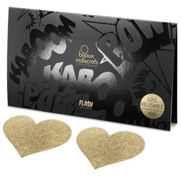 BIJOUX - INDISCRETS CACHE-METONS FLASH COEUR DOR? - Sensualia