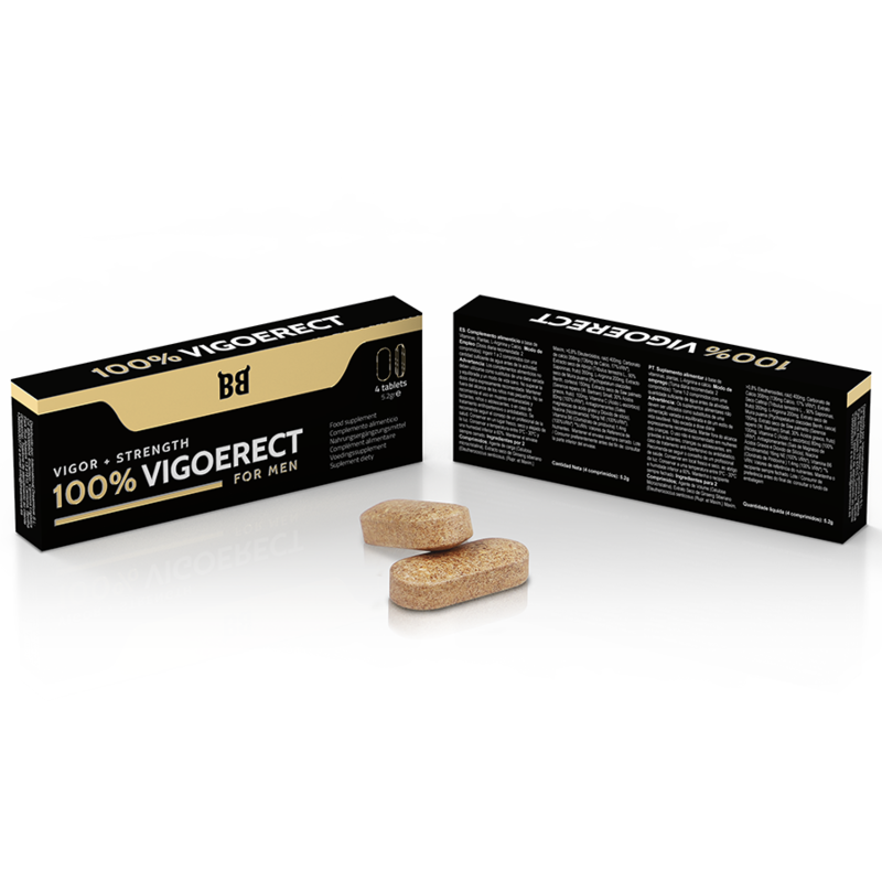 BLACK BULL - 100% VIGOERECT VIGEUR + FORCE POUR HOMME 4 COMPRIMES - Sensualia