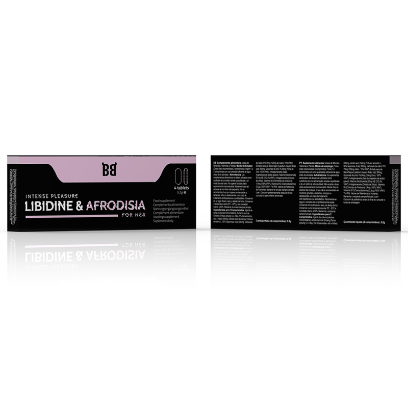 BLACK BULL - LIBIDINE & AFRODISIA PLAISIR INTENSE POUR SES 4 COMPRIMES - Sensualia