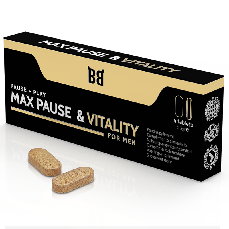 BLACK BULL - RETARDATEUR DE PAUSE ET DE VITALITÉ MAXIMALE POUR HOMMES 4 GÉLULES - Sensualia