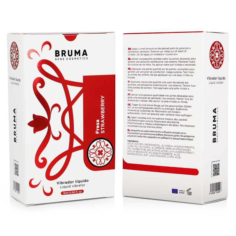 BRUMA - VIBRATEUR LIQUIDE ULTRA GLISSANT FRAISE 15 ML - Sensualia