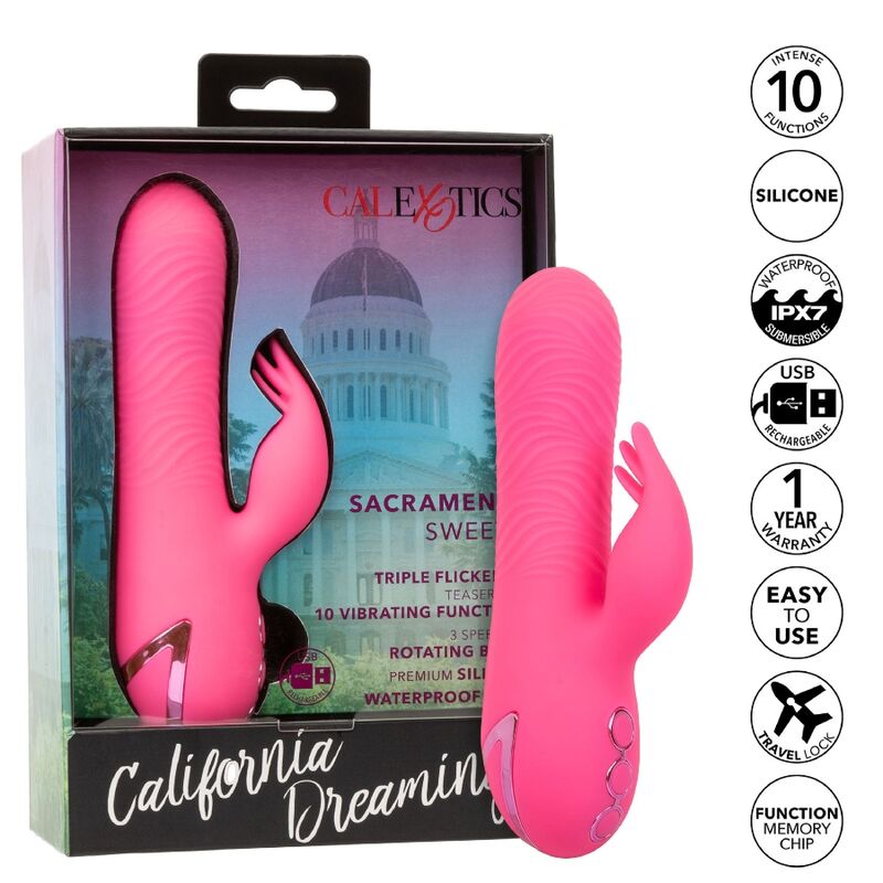 CALEXOTICS - SACRAMENTO SWEETIE VIBRATEUR LAPIN ROSE PAR CALIFORNIA DREAMING - Sensualia