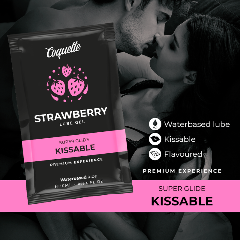 COQUETTE COSMETICS - LUBRIFIANT KISSABLE BASE DEAU DE FRAISE POCHE 10 ML - Sensualia