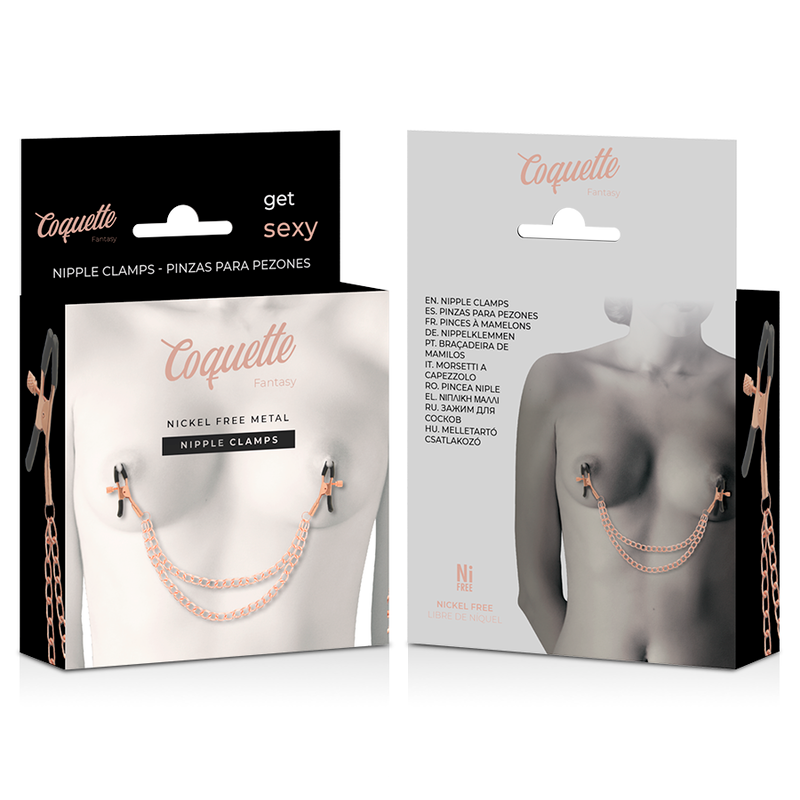 COQUETTE CHIC DESIRE - PINCES METELONS FANTAISIE EN MÉTAL AVEC CHAÎNE - Sensualia