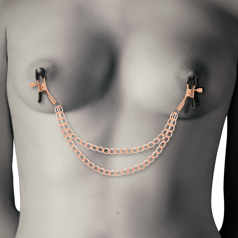 COQUETTE CHIC DESIRE - PINCES METELONS FANTAISIE EN MÉTAL AVEC CHAÎNE - Sensualia