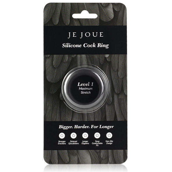 JE JOUE - ANNEAU PÉNIAL EN SILICONE EXTENSION MAXIMALE - NOIR - Sensualia
