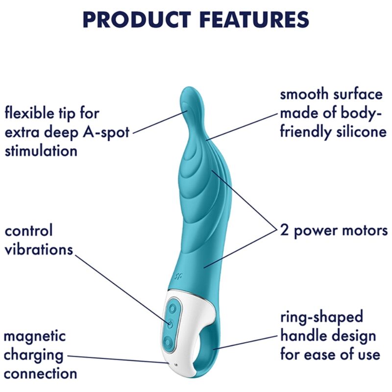 SATISFYER - VIBRATEUR AMAZING 2 ASPOT TURQUOISE - Sensualia