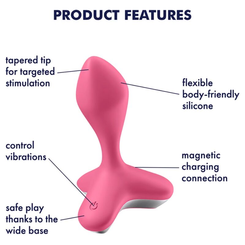 SATISFYER - VIBRATEUR PLUG GAME CHANGER ROSE - Sensualia