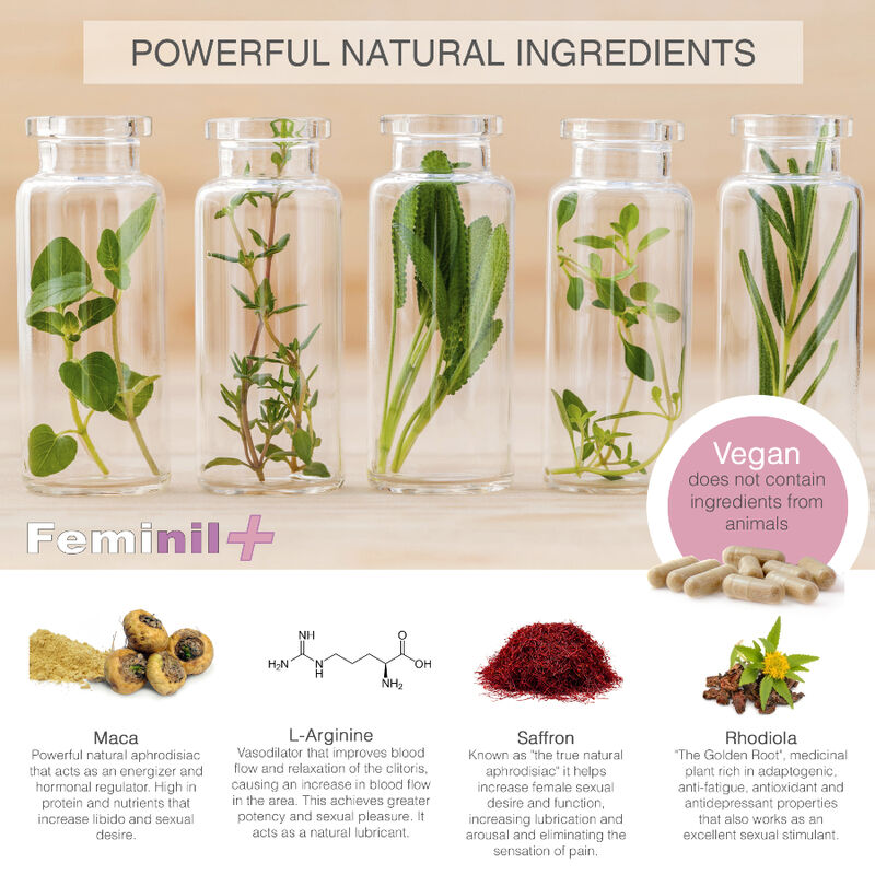 500 COSMETICS - FEMINIL+ AMÉLIORATION DE LA LIBIDO SEXUELLE FÉMININE - 30 CAPSULES - Sensualia