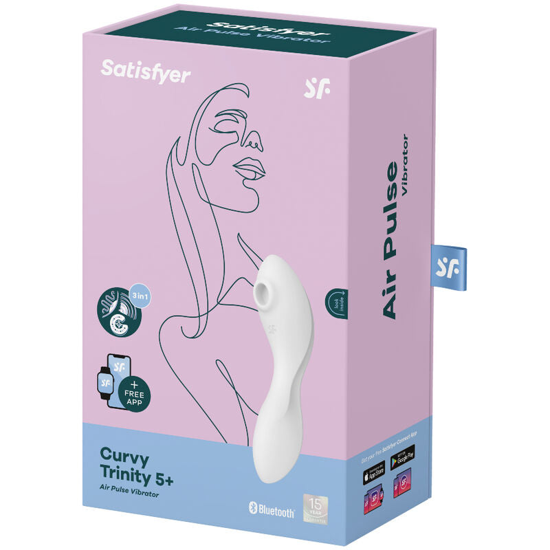 SATISFYER CURVY TRINITY 5 ESTIMULADOR Y VIBRADOR APP - AZUL - Sensualia