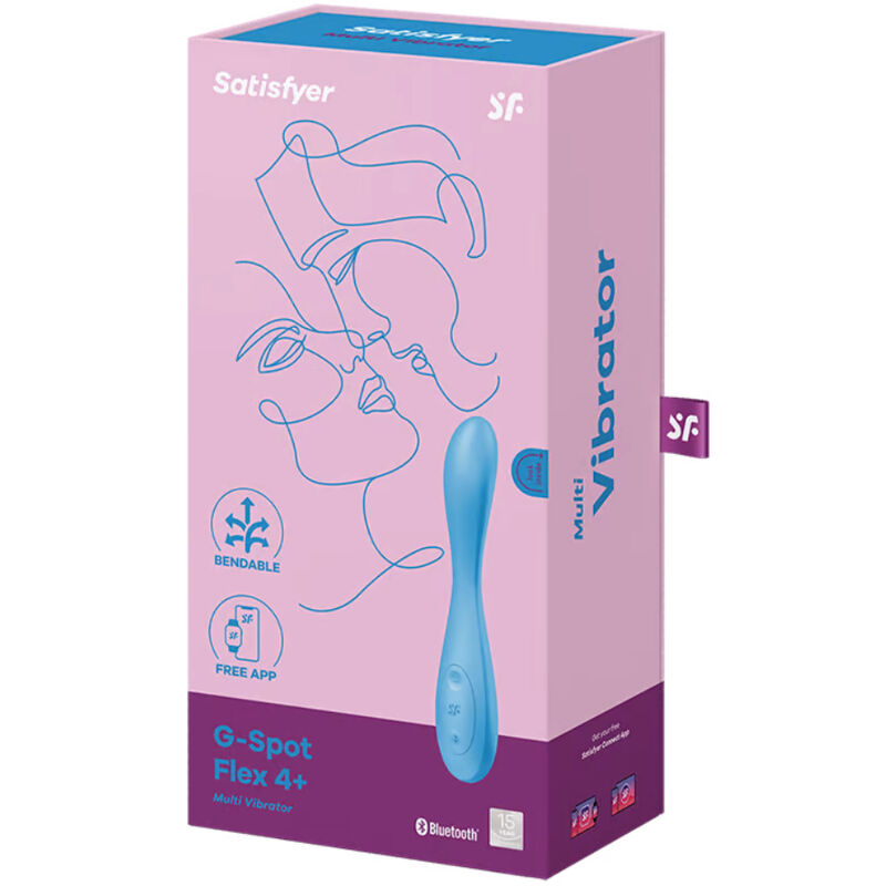 SATISFYER - APPLICATION MULTI VIBRATEUR G-SPOT FLEX 4+ BLEU - Sensualia