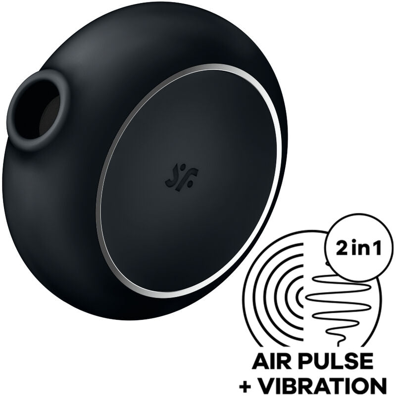 SATISFYER - STIMULATEUR ET VIBRATEUR DOUBLE AIR PULSE PRO TO GO 3 NOIR - Sensualia