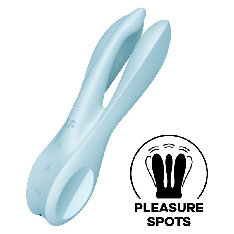 SATISFYER - VIBRATEUR THREESOME 1 BLEU - Sensualia