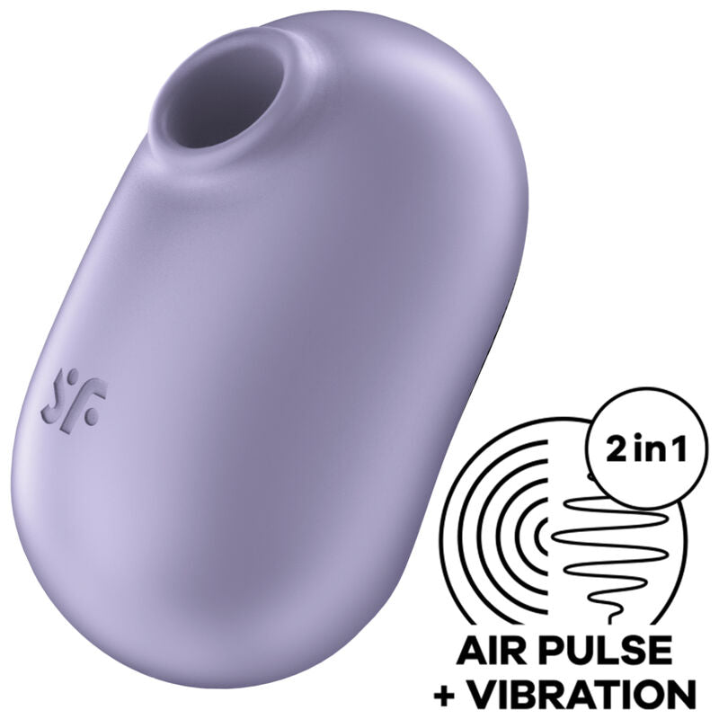 SATISFYER - STIMULATEUR ET VIBRATEUR DOUBLE AIR PULSE PRO TO GO 2 VIOLET - Sensualia