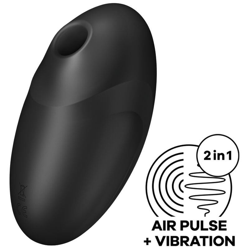 SATISFYER - VULVA LOVER 3 ESTIMULADOR Y VIBRADOR NEGRO - Sensualia