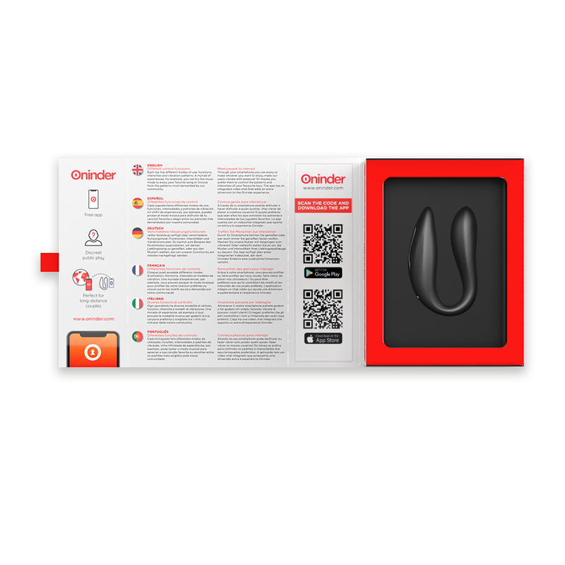 ONINDER - LISBOA G-SPOT & CLITORAL STIMULATEUR NOIR - APPLICATION GRATUITE - Sensualia