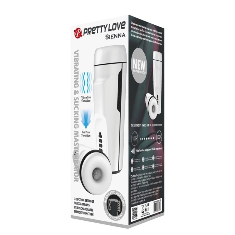 PRETTY LOVE - MASTURBATEUR MASCULIN SIENNA AVEC VIBRATION. VOIX ET ASPIRATION - Sensualia