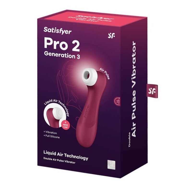 SATISFYER - PRO 2 GENERACIÓN 3 LIQUID AIR TECHNOLOGY GRANATE - Sensualia