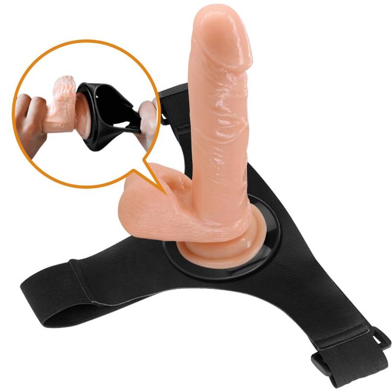 PRETTY LOVE - HARNAIS SLIPS HARNAIS UNIVERSEL AVEC GODE TOM 20 CM NATUREL - Sensualia
