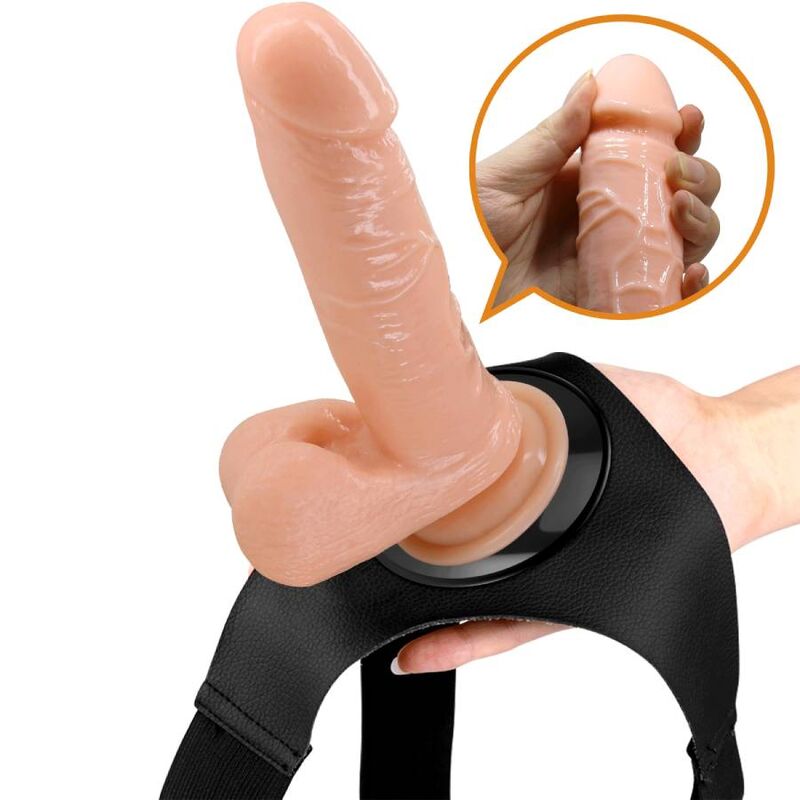 PRETTY LOVE - HARNAIS SLIPS HARNAIS UNIVERSEL AVEC GODE TOM 20 CM NATUREL - Sensualia