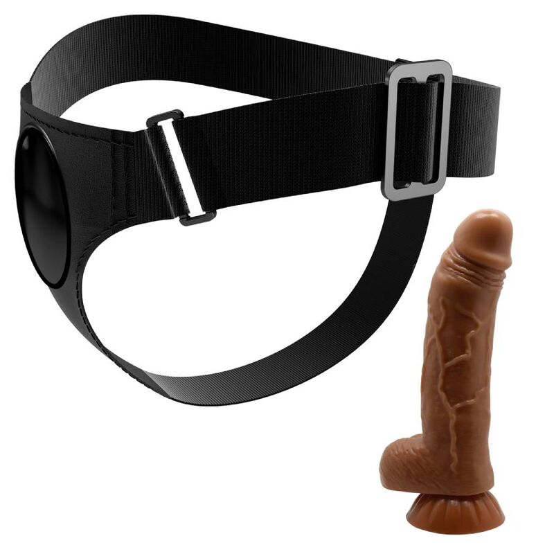 PRETTY LOVE - SLIP HARNAIS HARNAIS UNIVERSEL AVEC GODE MICHEAL 20 CM NOIR - Sensualia