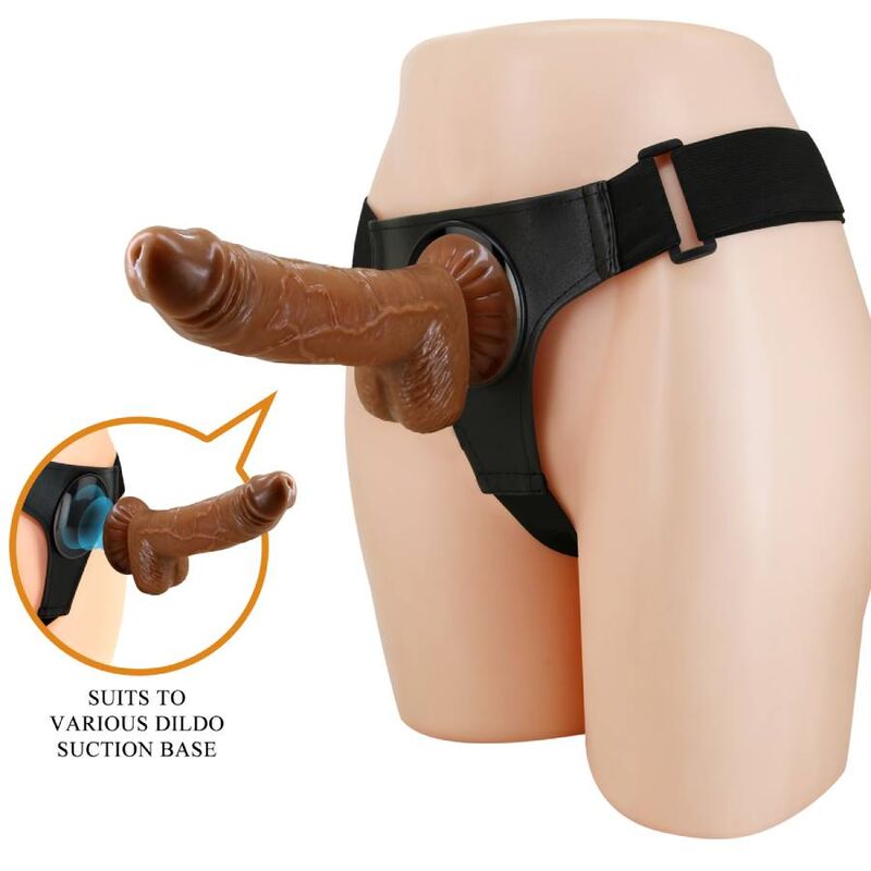 PRETTY LOVE - SLIP HARNAIS HARNAIS UNIVERSEL AVEC GODE MICHEAL 20 CM NOIR - Sensualia