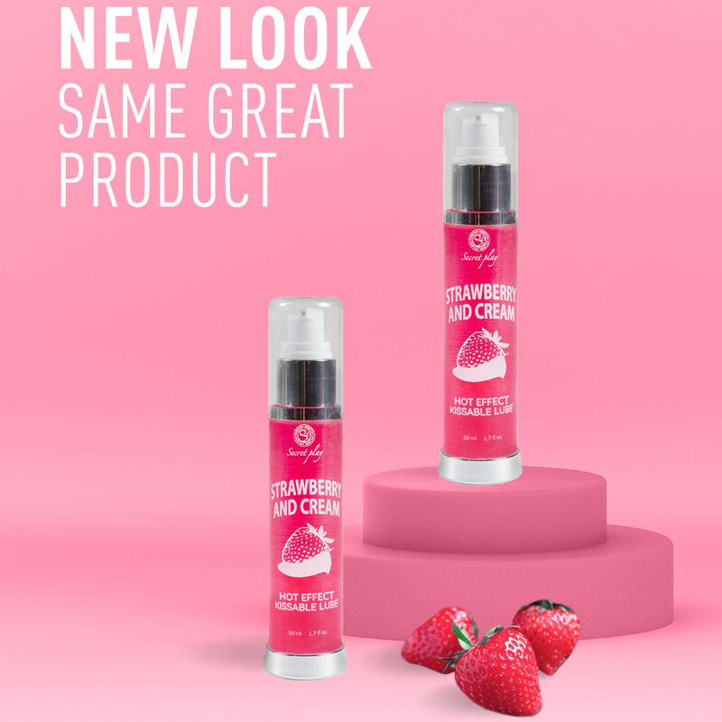 SECRETPLAY - LUBRIFIANT 2-1 EFFET CHALEUR FRAISE & CRÈME 50 ML - Sensualia
