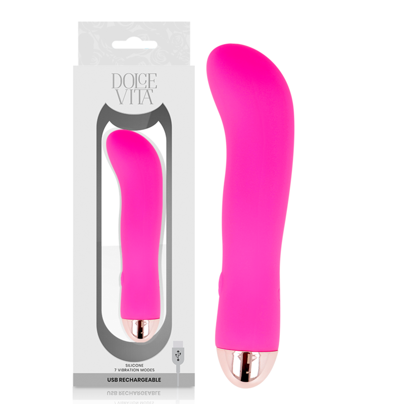 DOLCE VITA - VIBRATEUR RECHARGEABLE DEUX ROSE 7 VITESSES - Sensualia