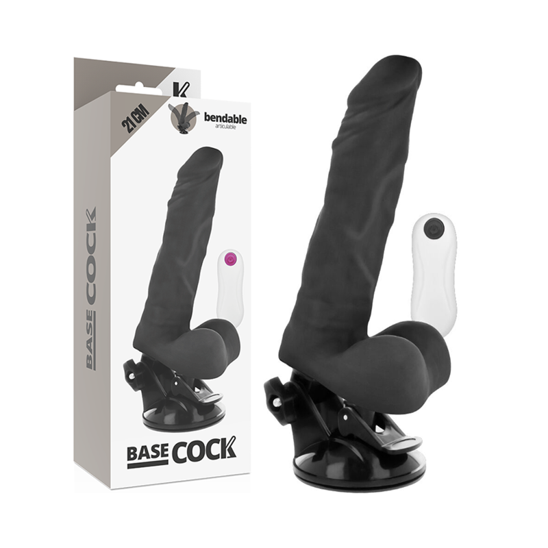 BASECOCK - VIBRATEUR ARTICULABLE TÉLÉCOMMANDE NATUREL 21 CM -O- 5 CM - Sensualia