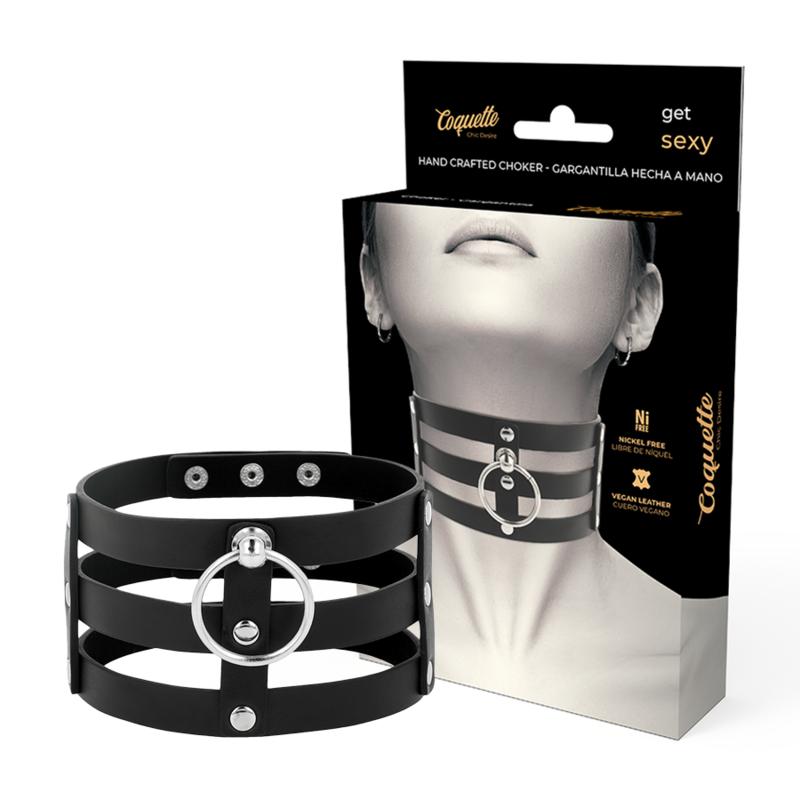 COQUETTE CHIC DESIRE - RAS DE COU EN CUIR VÉGAN STYLE FÉTICHE - Sensualia