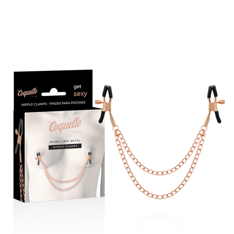 COQUETTE CHIC DESIRE - PINCES METELONS FANTAISIE EN MÉTAL AVEC CHAÎNE - Sensualia