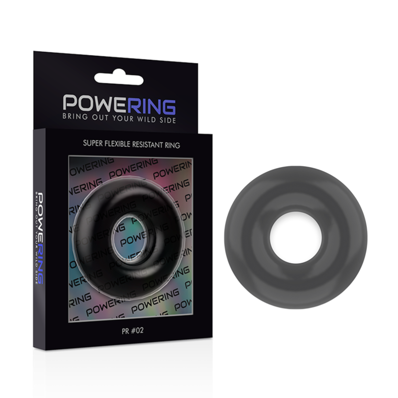 POWERING - ANNEAU PÉNIS SUPER FLEXIBLE ET RÉSISTANT 4,5CM NOIR POWERING