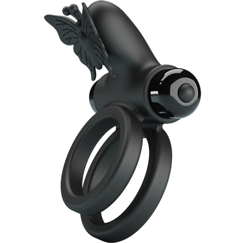 PRETTY LOVE - DOUBLE ANNEAU VIBRANT AVEC STIMULATEUR NOIR - Sensualia