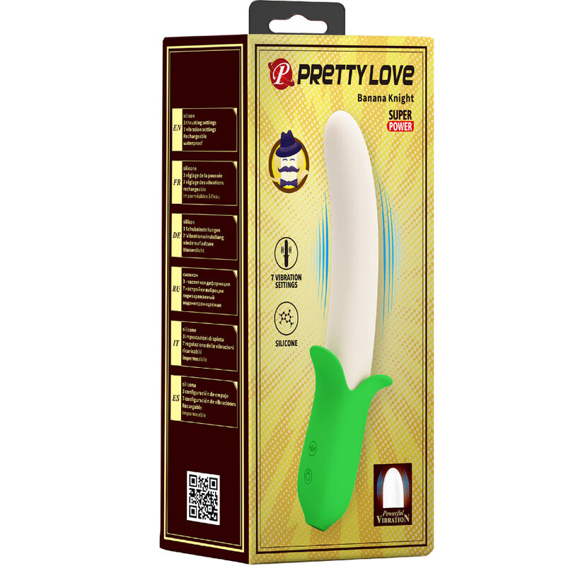 PRETTY LOVE - BANANA KNIGHT SUPER PUISSANCE 7 VIBRATIONS EN SILICONE - Sensualia