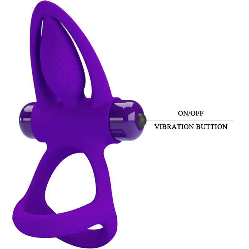 PRETTY LOVE - ANNEAU VIBRATEUR 10 VIBRATIONS SILICONE VIOLETTE - Sensualia