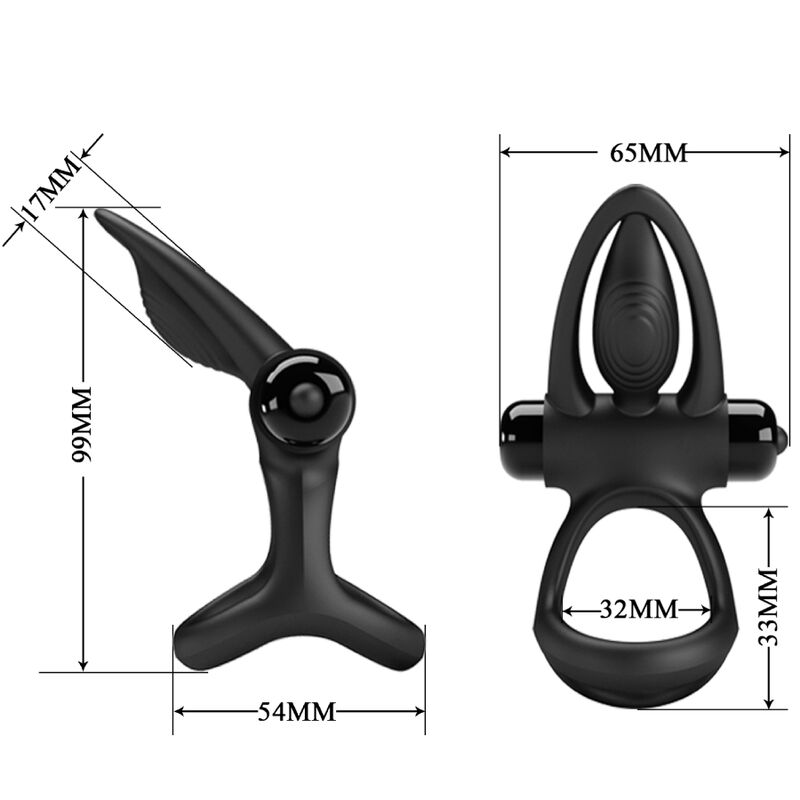 PRETTY LOVE - ANNEAU VIBRANT 10 VIBRATIONS SILICONE NOIR - Sensualia