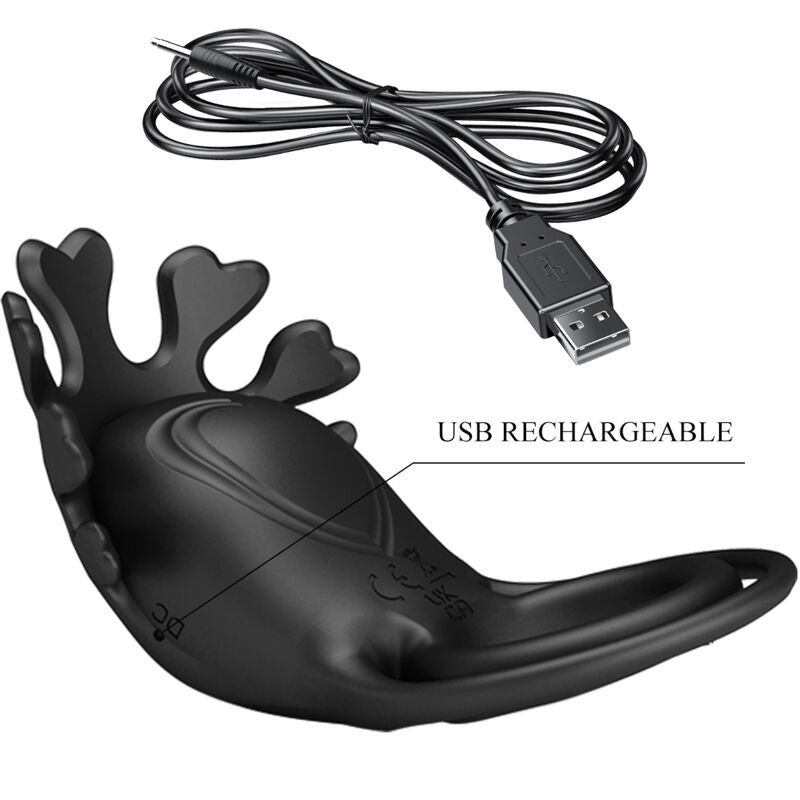 PRETTY LOVE - ANNEAU VIBRATEUR RUBEN 7 VIBRATIONS SILICONE NOIR - Sensualia