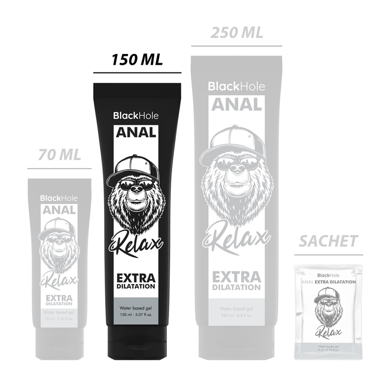 BLACK HOLE - GEL A BASE D''EAU DILATATION ANALE 150 ML - Sensualia