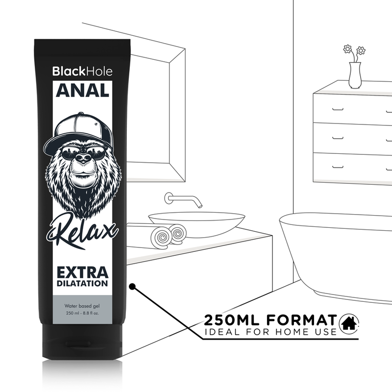 BLACK HOLE - GEL A BASE D''EAU DILATATION ANALE 250 ML - Sensualia