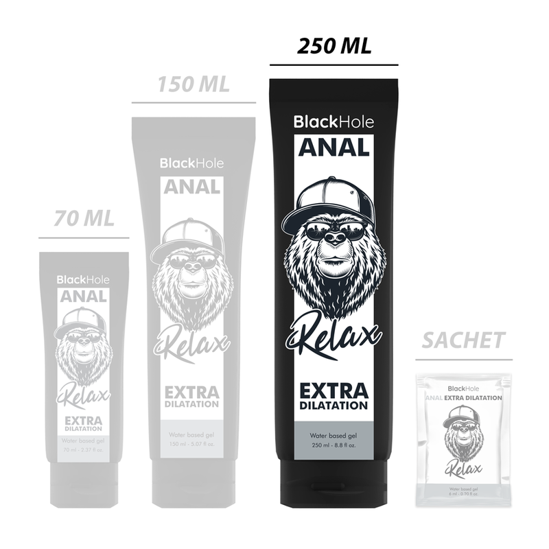 BLACK HOLE - GEL A BASE D''EAU DILATATION ANALE 250 ML - Sensualia