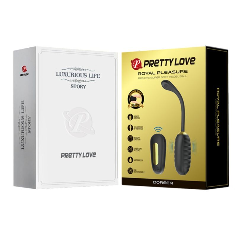 PRETTY LOVE - DOREEN OEUF VIBRANT RECHARGEABLE DE LUXE NOIR TÉLÉCOMMANDE - Sensualia
