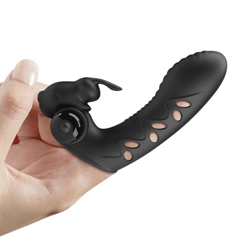 PRETTY LOVE - COUVERCLE DE DOIGT VIBRATEUR LAPIN NOIR VANCE - Sensualia
