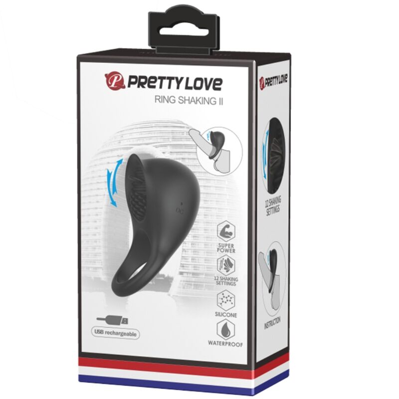 PRETTY LOVE - ANNEAU PÉNIS VIBRANT AVEC LANGUE NOIRE - Sensualia