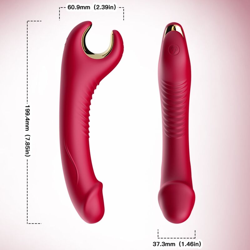 ARMONY - VIBRATEUR & ROTATEUR PRINCE DILDO ROUGE - Sensualia