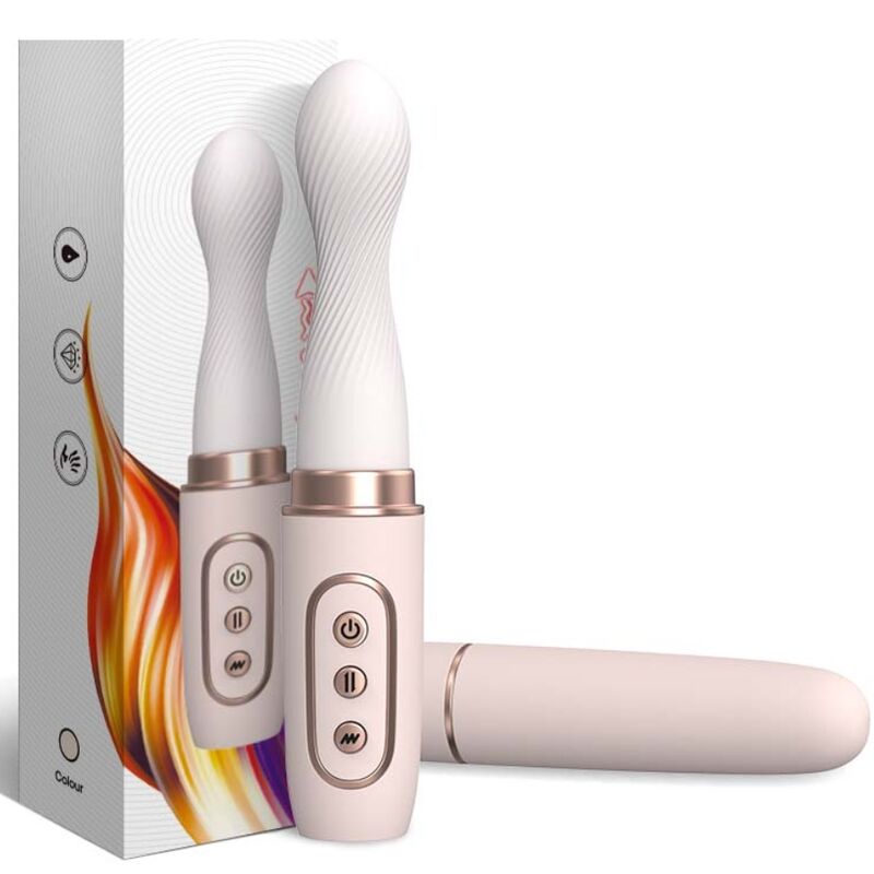 ARMONY - VIBRATEUR ROTATEUR & MACHINE TÉLESCOPIQUE AUTOMATIQUE JAUNE - Sensualia