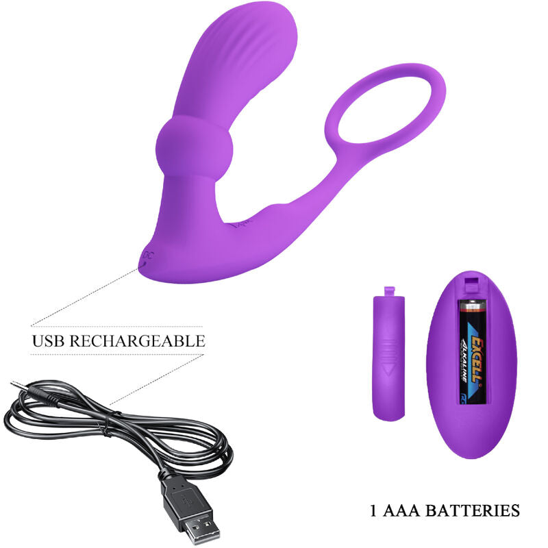 PRETTY LOVE - ANNEAU ANAL ET VIBRATEUR WARREN VIOLET PRETTY LOVE BOTTOM