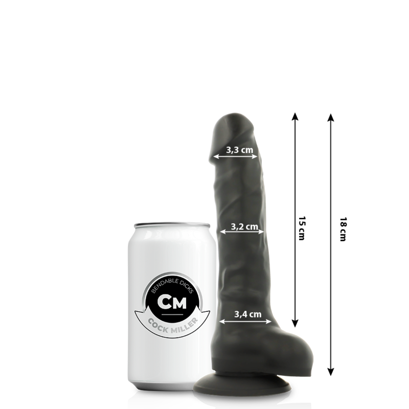 COCK MILLER - SILICONE DENSITÉ COCKSIL ARTICULABLE NOIR 18 CM COCK MILLER