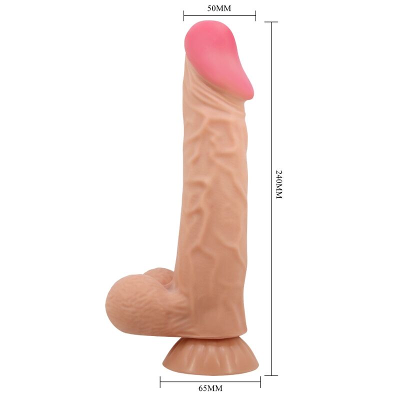 PRETTY LOVE - SÉRIE SLIDING SKIN GODE RÉALISTE AVEC VENTOUSE SLIDING SKIN TÉLÉCOMMANDE FLESH 24 CM - Sensualia