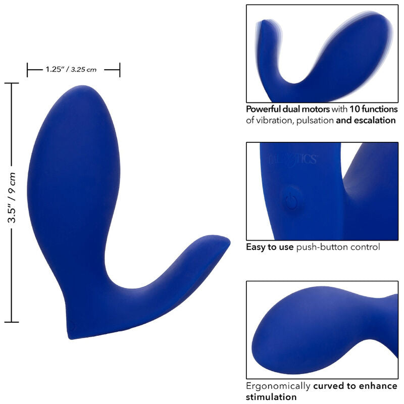 CALEXOTICS - ADMIRAL STIMULATEUR ET VIBRATEUR DE PROSTATE RIMMING BLEU - Sensualia